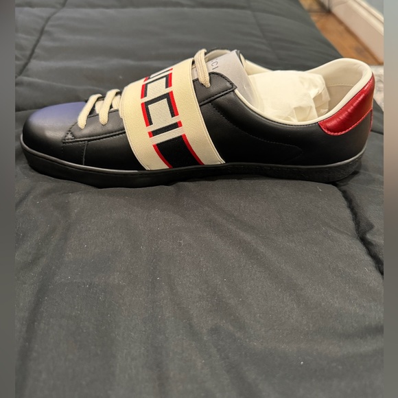 Gucci Ace Stripe Black Miro Soft Leather - Picture 3 of 7